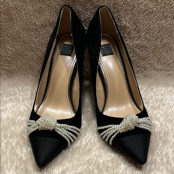 White House Black Market Shoes - WHBM White House Black Market Pearl Knot High Heel Pump
